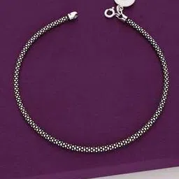 kai jewel Women Sterling Silver Swirl Oxidised Anklet-picture-30