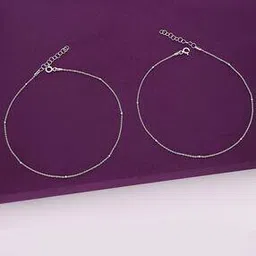 kai jewel Women Sterling Silver Beaded Link Chain Anklet-picture-40