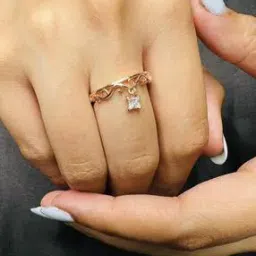 arte Women Sterling Silver Rose Gold-Plated Stone-Studded Ring-picture-19