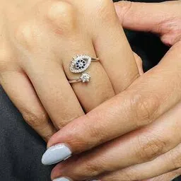 arte Women Sterling Silver Stone-Studded Evil-Eye Ring-picture-35