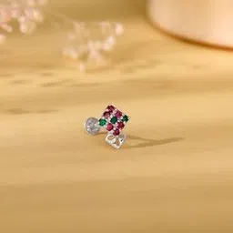 giva Women Silver Stone Studded Nose pin-picture-43