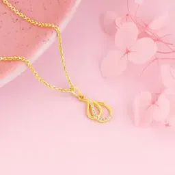 giva Sterling Silver Golden Dual Pear Pendant with Link Chain-picture-20