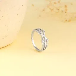 Women Sterling Silver Wave Ring-image-11