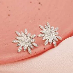 Women Sterling Silver Classics Flower Earrings-image-49