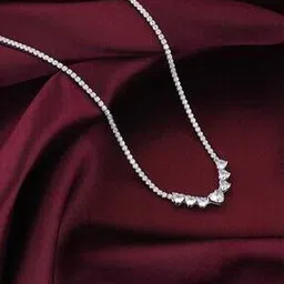 giva Silver Zirconia Heart Necklace-picture-39