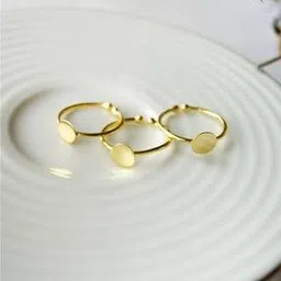 mannash Women Set of 3 Sterling Silver Gold-Plated Rings-picture-51