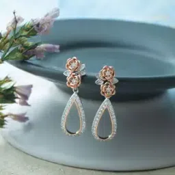 mannash Women Sterling Silver Rose Gold-Plated Drop Earrings-picture-25