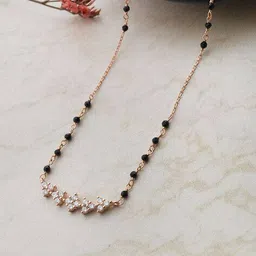 mannash Women Sterling Silver Rose Gold-Plated Mangalasutra image 1