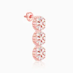 giva Women Sterling Silver Rose Gold-Plated Drop Earrings image 1