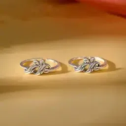 Women Sterling Silver Leaf Toe Rings-image-78