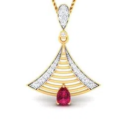 avsar Women Yellow Gold Diamond-Studded Sadhna Pendant-picture-17