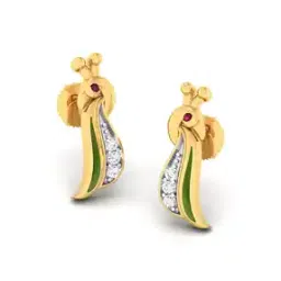 avsar Women Yellow Gold American Diamond-Studded Studs Earrings-picture-47