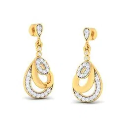 avsar Women Yellow Gold Diamond-Studded Vishakha Drop Earrings-picture-16