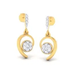 avsar Women Yellow Gold Diamond-Studded Radha Drop Earrings-picture-49