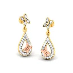avsar Women Yellow Gold Diamond-Studded Mira Drop Earrings-picture-35