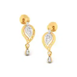 avsar Women Yellow Gold Diamond-Studded Manisha Drop Earrings-picture-22