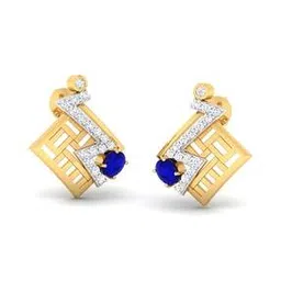 avsar Women Yellow Gold Diamond Kanika Stud Earrings-picture-21