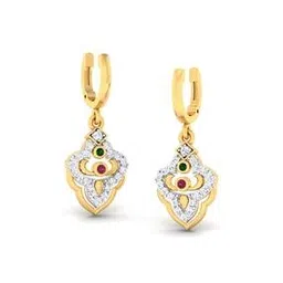 avsar Women Yellow Gold American Diamond Rohini Huggie Earrings-picture-10