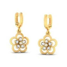 avsar Women Yellow Gold American Diamond Kruthika Huggie Earrings-picture-52