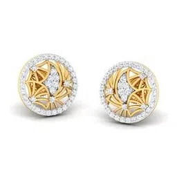 avsar Women Yellow Gold Diamond Drusti Stud Earrings-picture-14