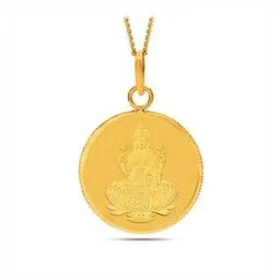 kalyan jewellers Women Yellow Gold Lakshmi Gold Coin Pendant-picture-48