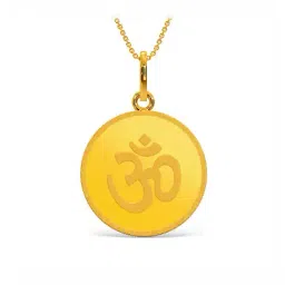 kalyan jewellers Women Yellow Gold Ohm Coin Pendant image 1