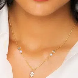 Women Sterling Silver Gold-Plated Necklace-image-0