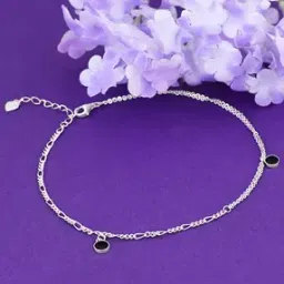 giva Women Sterling Silver Dangling Stone Anklets-picture-26