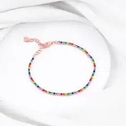 giva Women Sterling Silver Rose Gold-Plated Celebratory Tennis Bracelet-picture-13