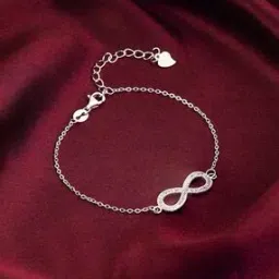Women Sterling Silver Infinity Link Bracelet-image-95