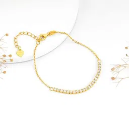 giva Women Sterling Silver Gold-Plated Zircon Joy Tennis Bracelet image 1