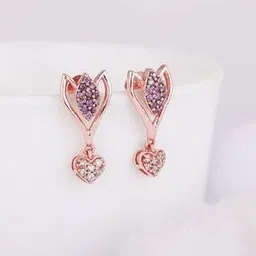 giva Women Sterling Silver Rose Gold-Plated Blossoming Crocus Drop Earrings-picture-31