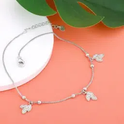 giva Girls Sterling Silver Leaf Anklets-picture-30