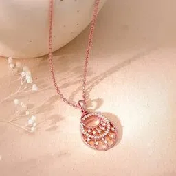 giva Women Sterling Silver Rose Gold-Plated Chain with Pendant-picture-37