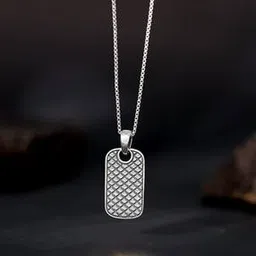 giva Men Sterling Silver Stone-Studded Pendant-picture-40