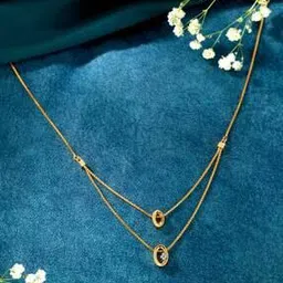 p n gadgil jewellers Woman Yellow Gold Twin Horizon Short Necklace-picture-29
