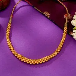 p n gadgil jewellers Women Yellow Gold Rani Thushi Chocker Necklace-picture-46