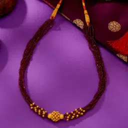 p n gadgil jewellers Women Rajwadi Yellow Gold Thushi Necklace-picture-23