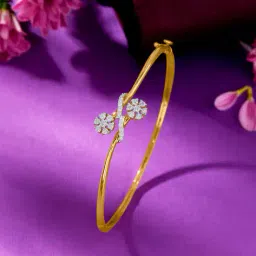 p n gadgil jewellers Women Yellow Gold Wisteria Circle Diamond Bracelet image 1