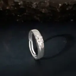Men Sterling Silver Fibonacci Flow Band Ring-image-10