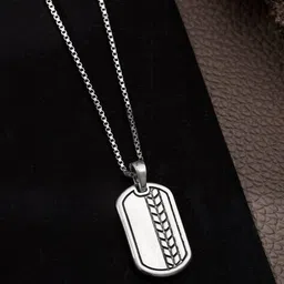 giva Men Sterling Silver Pendant with Chain image 1