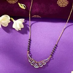 p n gadgil jewellers Women Yellow Gold Diamond-Studded Modern Mangalsutra-picture-46