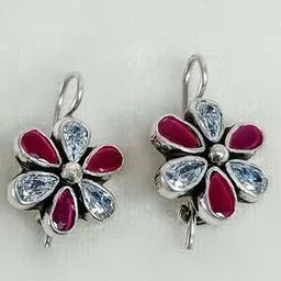 inari shines Women Sterling Silver Sun Flower Drop Earrings-picture-35