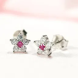 inari shines Women Sterling Silver Stone Stud Earrings image 1