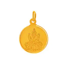 muthoot pappachan Women Yellow Gold Lakshmi Pendant-picture-24