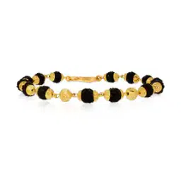 bhima jewels Men Yellow Gold Black Rudraksh Bracelet-picture-35