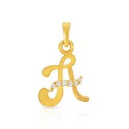 bhima jewels Women Yellow Gold Alphabet A Pendant-picture-10