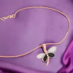 rihi Women Sterling Silver Rose Gold-Plated Dragonfly Pendant-picture-15