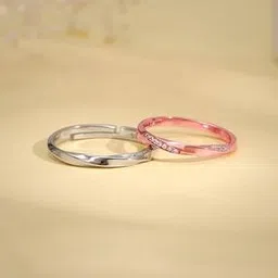 giva His & Her Sterling Silver Couple Band Rings-picture-16