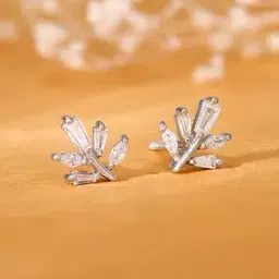 giva Women Sterling Silver Stone-Studded Stud Earrings-picture-35
